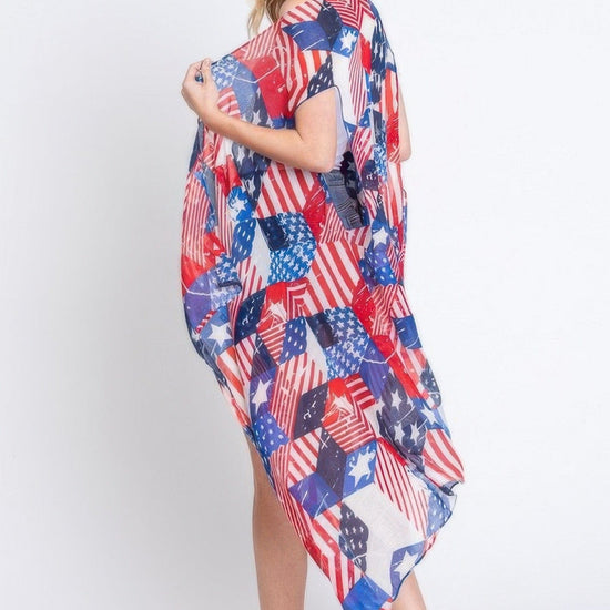 AnchorFinds.com Multicolor / One size fits all American Flag Multi Pattern Vest