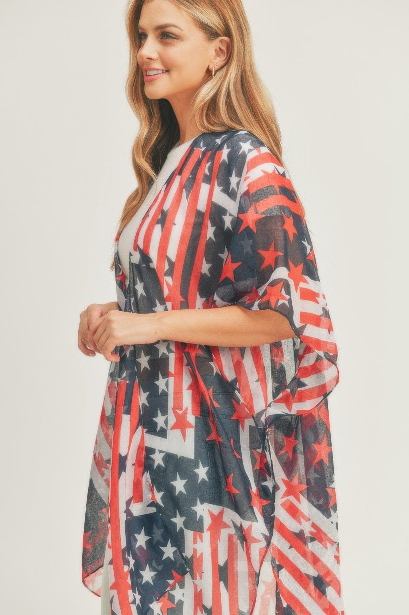 AnchorFinds.com Navy / One size fits all American Flag Kimono