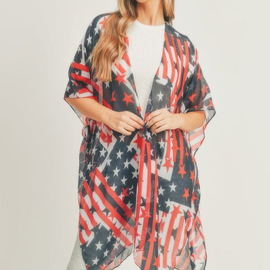 AnchorFinds.com Navy / One size fits all American Flag Kimono