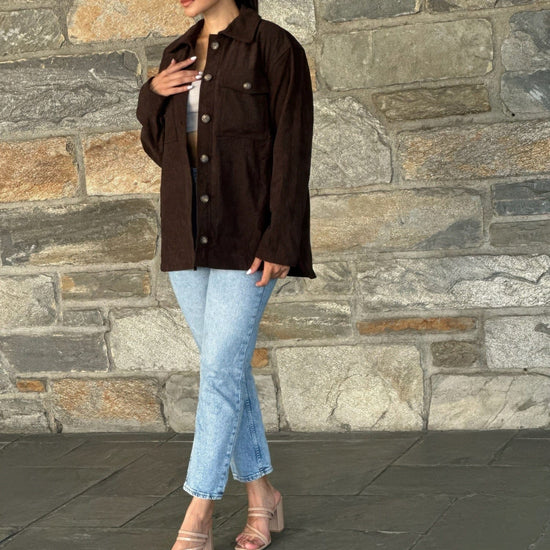 AnchorFinds.com Oversized Corduroy Shacket Button Down Utility