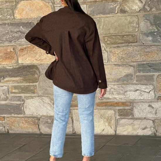 AnchorFinds.com Oversized Corduroy Shacket Button Down Utility