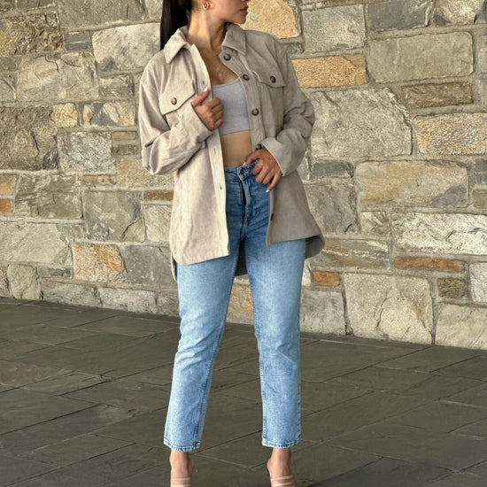 AnchorFinds.com Oversized Corduroy Shacket Button Down Utility