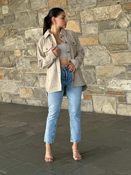 AnchorFinds.com Oversized Corduroy Shacket Button Down Utility