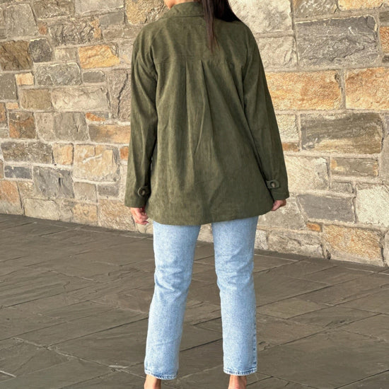 AnchorFinds.com Oversized Corduroy Shacket Button Down Utility