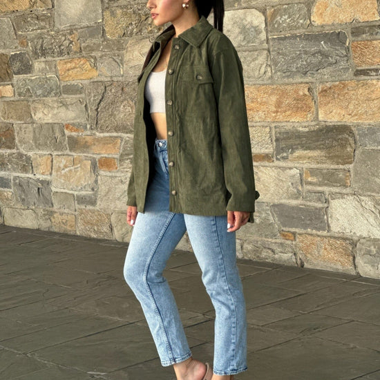 AnchorFinds.com Oversized Corduroy Shacket Button Down Utility