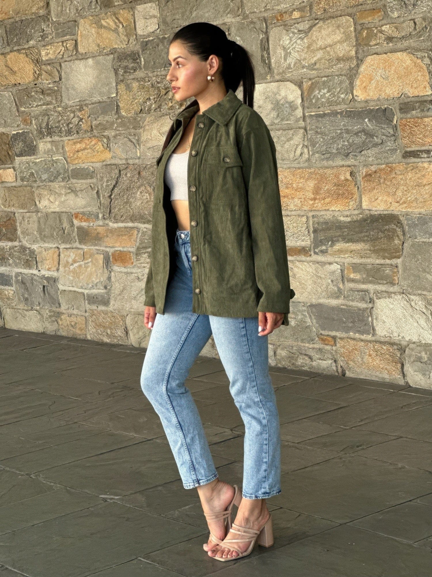 AnchorFinds.com Oversized Corduroy Shacket Button Down Utility