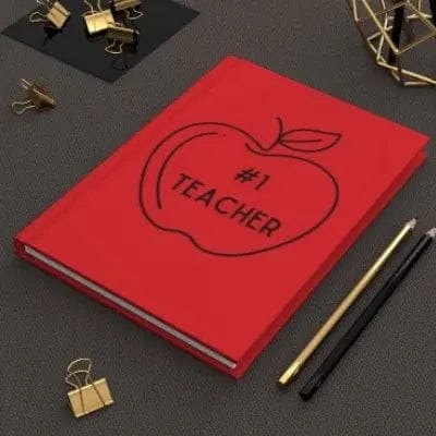 AnchorFinds.com Paper products Red #1 Teacher Hardcover Journal Matte: A Must-Have for Educators