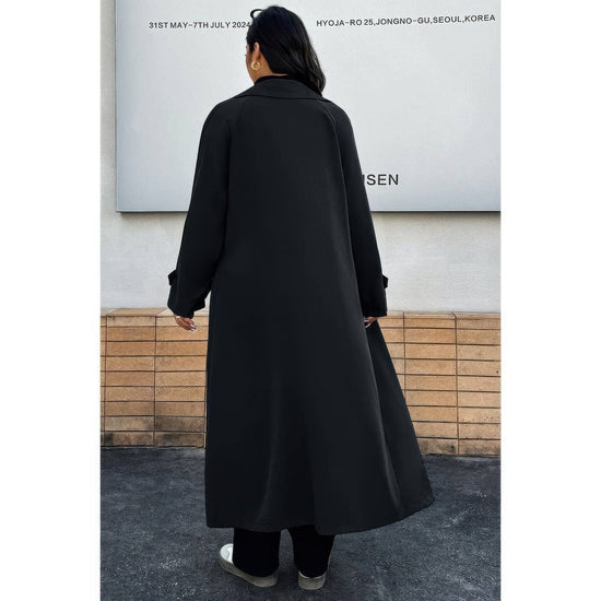 AnchorFinds.com Plus Stand Collar Double Breasted Long Body Coat