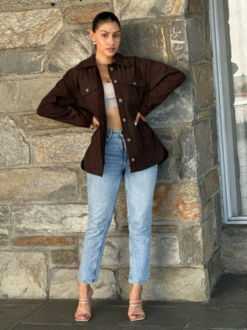 AnchorFinds.com S Oversized Corduroy Shacket Button Down Utility