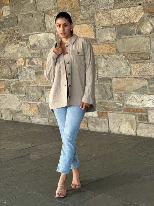 AnchorFinds.com S Oversized Corduroy Shacket Button Down Utility