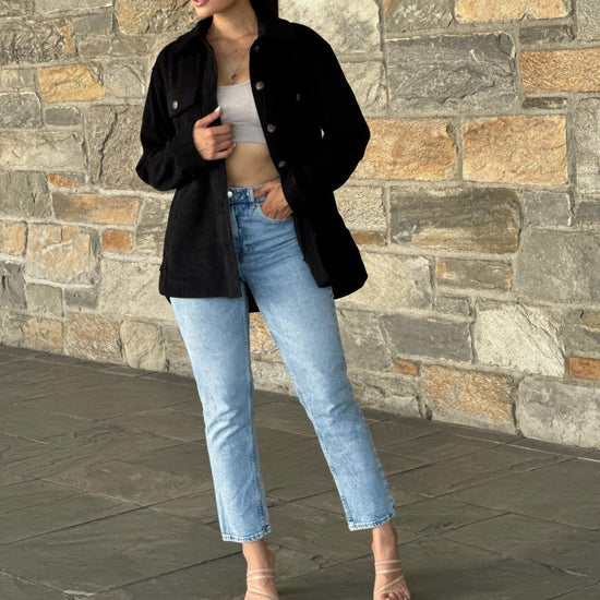 AnchorFinds.com S Oversized Corduroy Shacket Button Down Utility