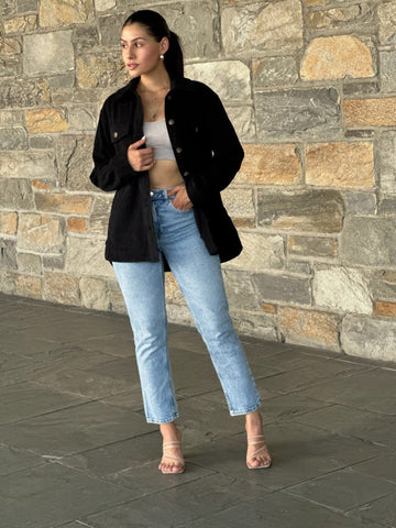 AnchorFinds.com S Oversized Corduroy Shacket Button Down Utility