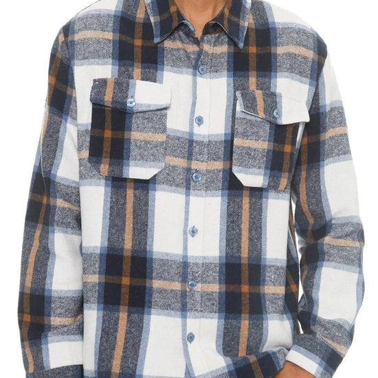 AnchorFinds.com Shackets S Men's Checkered Soft Flannel Shacket in Blue/Gold
