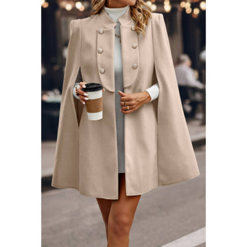 AnchorFinds.com Solid Cloak Sleeve Double Breasted Cape Coat
