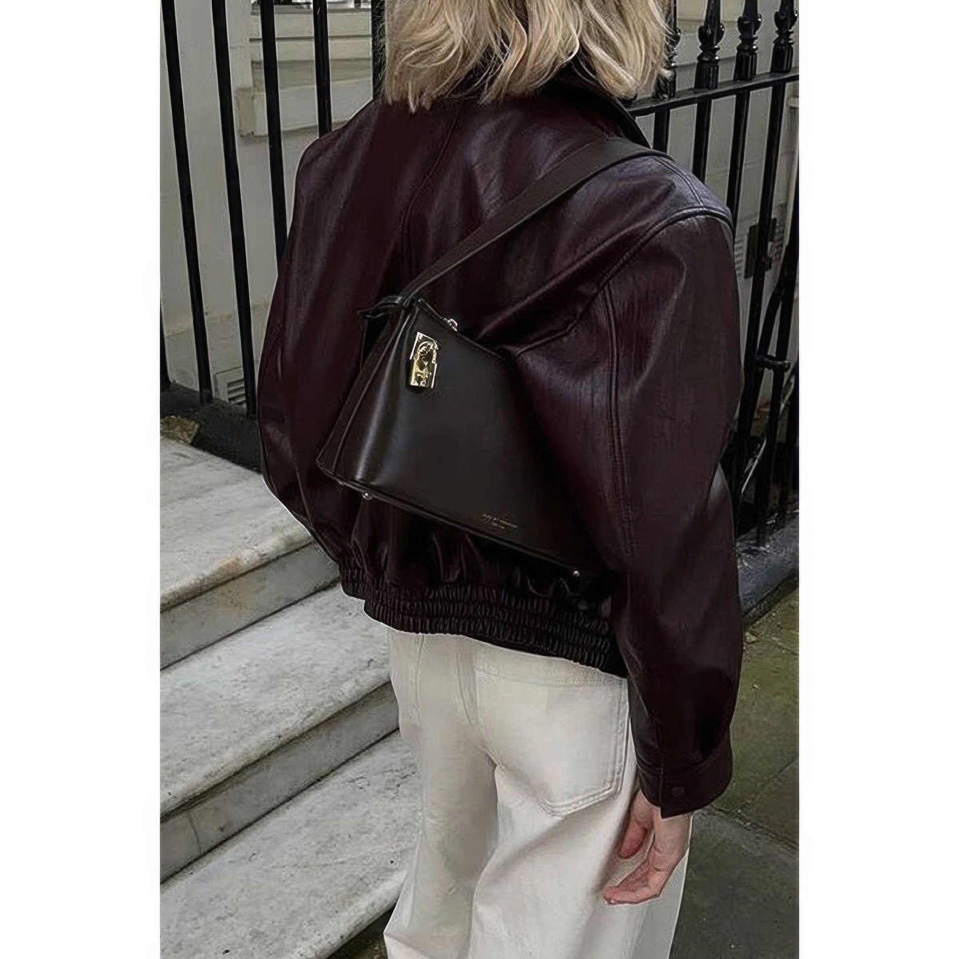 AnchorFinds.com Solid Long Sleeve Short Lapel Zipper Jacket