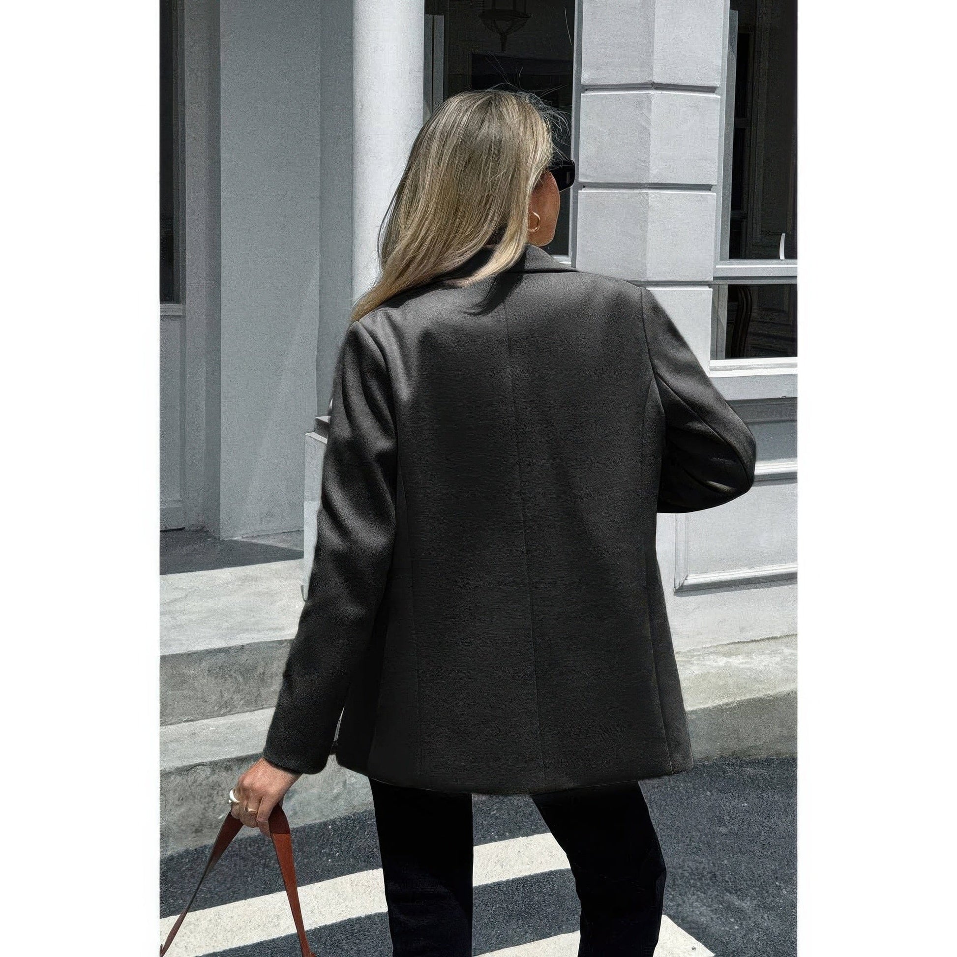 AnchorFinds.com Solid Notch Lapel Single Breasted Blazer