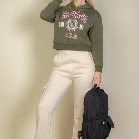 AnchorFinds.com Sweatshirt Chicago Graphic  Pull Over Hoodie Drop Shoulder