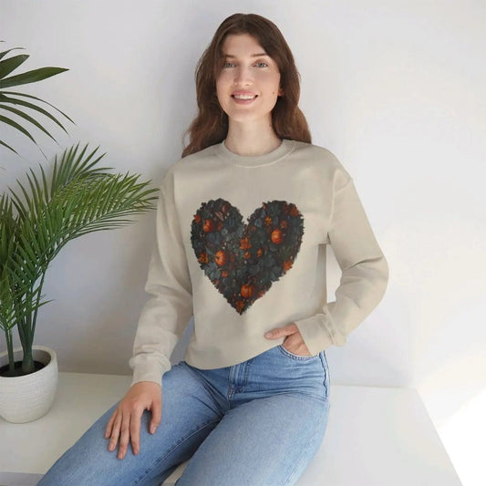 AnchorFinds.com Sweatshirt Sand / S Fall Heart Unisex Heavy Blend™ Crewneck Sweatshirt