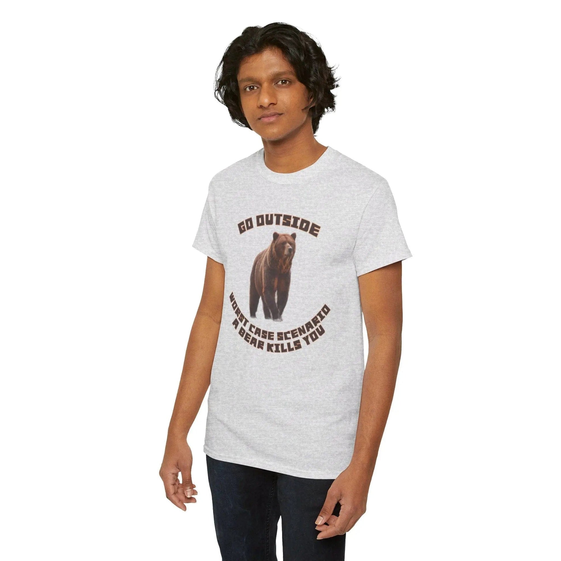 AnchorFinds.com T-Shirt Ash / S Go Outside Worst Case Scenario A Bear Kills You