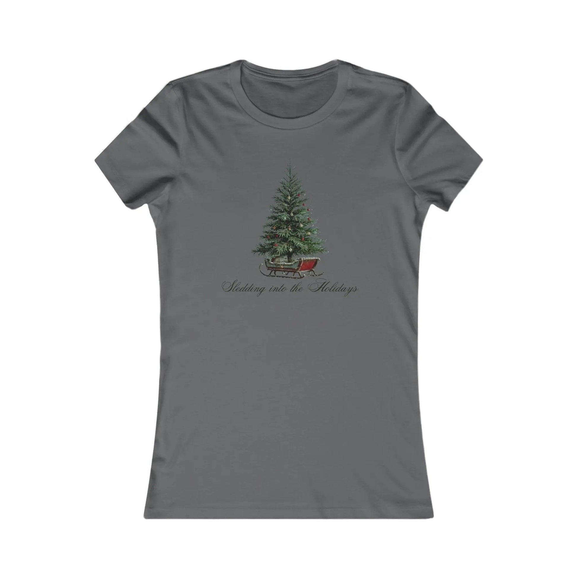 AnchorFinds.com T-Shirt Asphalt / S Sledding into the Holidays Women's Favorite Tee