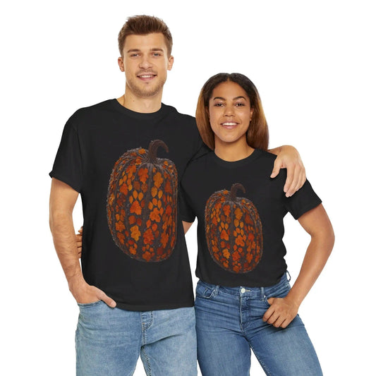 AnchorFinds.com T-Shirt Black / S Fall Pumpkin Unisex Heavy Cotton Tee