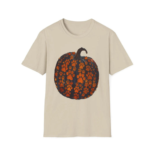 AnchorFinds.com T-Shirt Dog Paw Pumpkin Unisex Softstyle T-Shirt: Comfort and Style