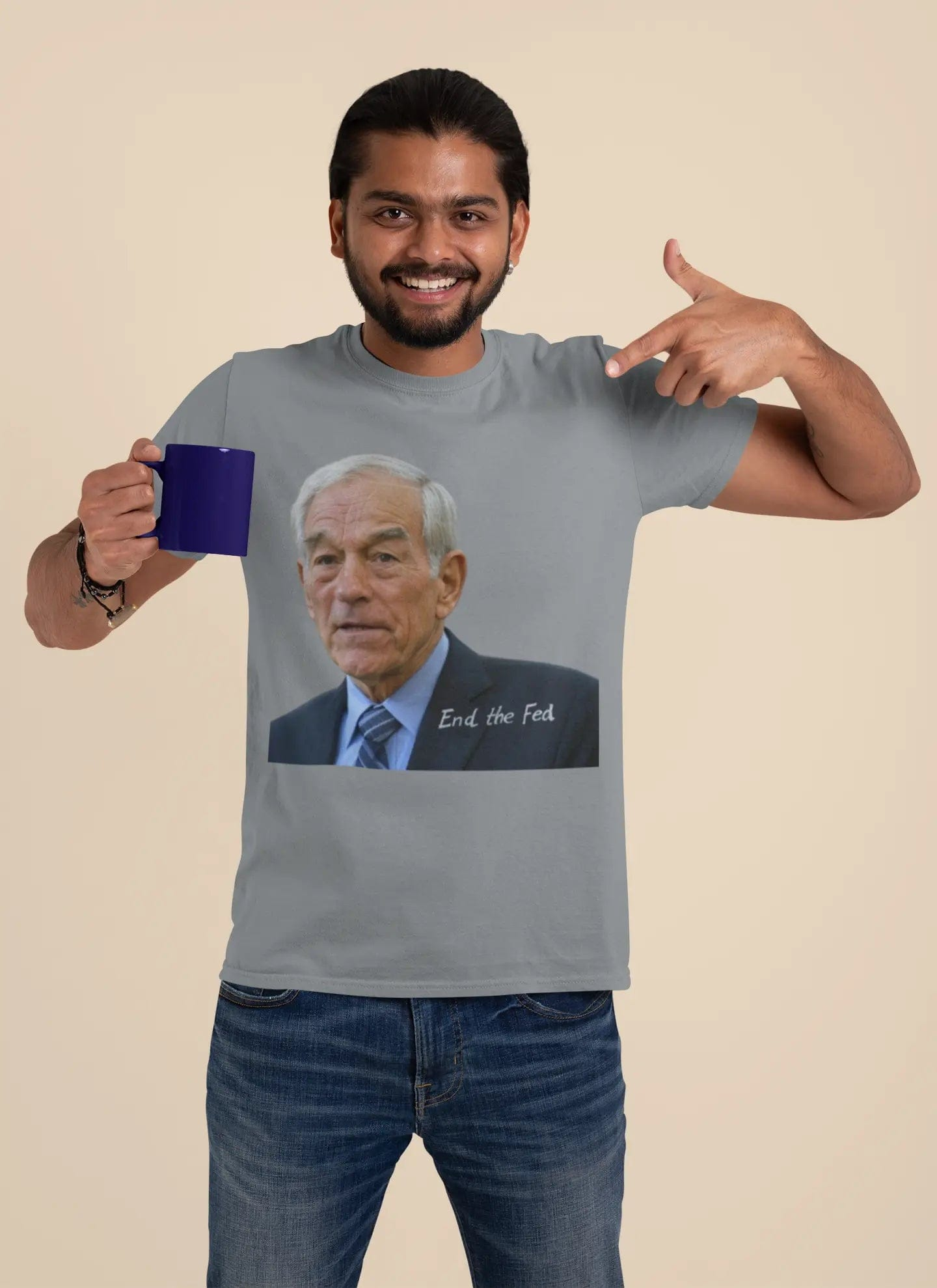 AnchorFinds.com T-Shirt End the Fed Ron Paul Unisex Heavy Cotton Tee