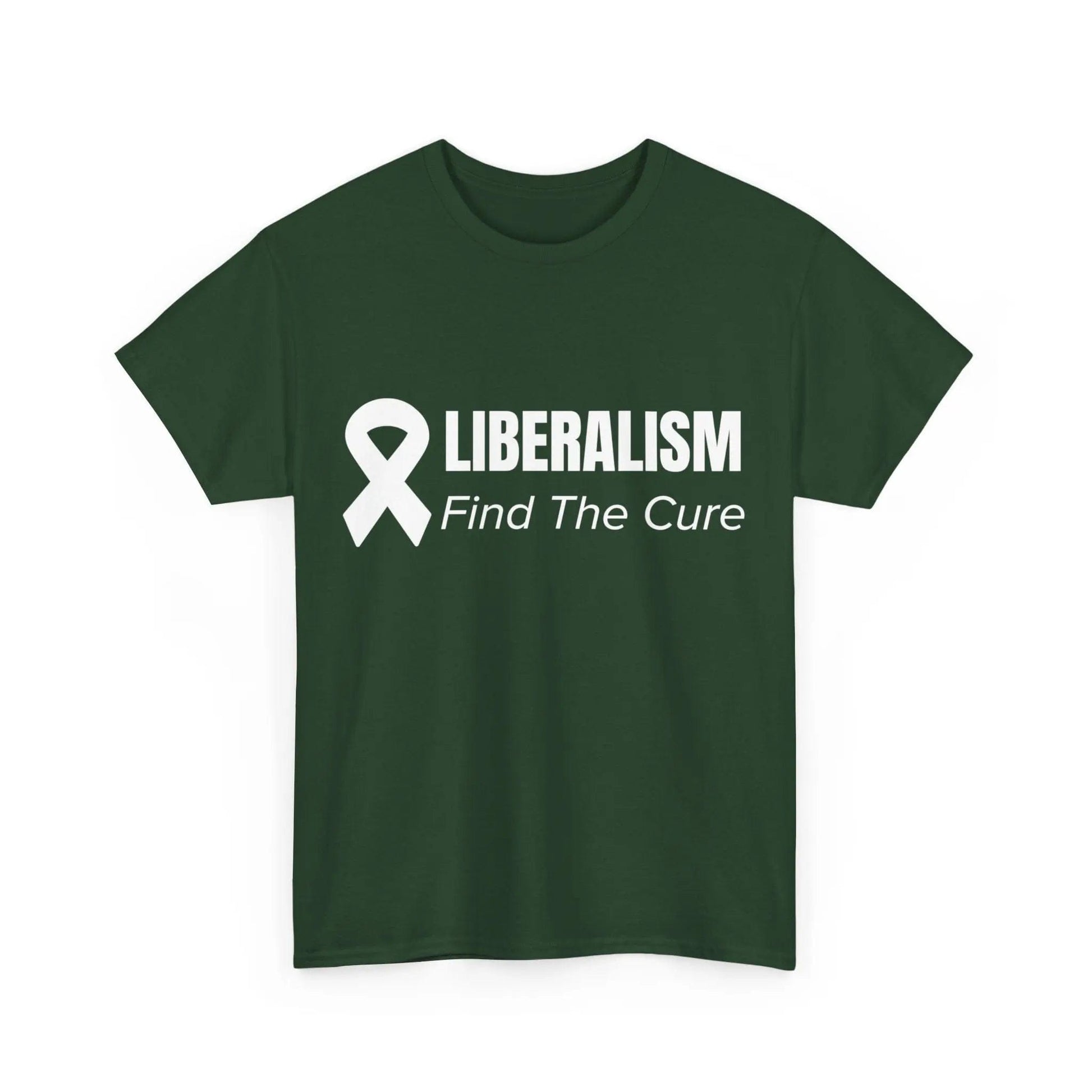 AnchorFinds.com T-Shirt Forest Green / S Liberalism Find The Cure Unisex Heavy Cotton Tee: Comfort, Durability, and Style