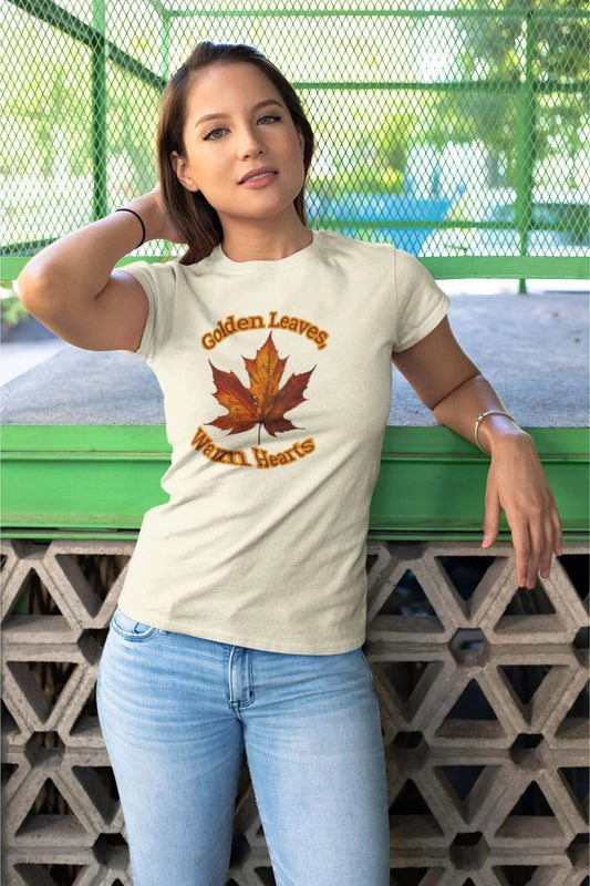 AnchorFinds.com T-Shirt Golden Leaves, Warm Hearts Women's Favorite Tee
