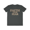 AnchorFinds.com T-Shirt Heather Dark Grey / S Faith Over Fear Men's Lightweight Fashion Tee