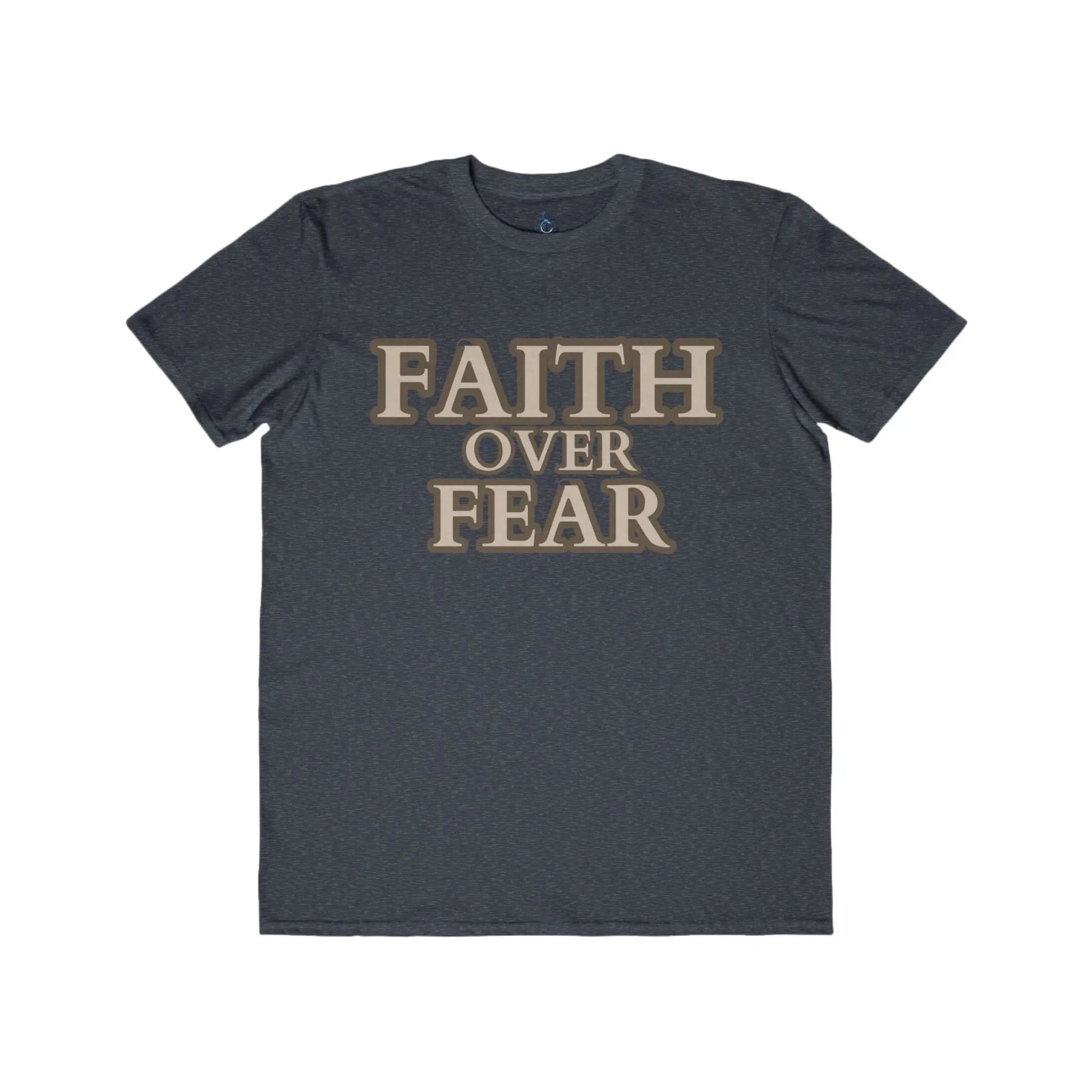 AnchorFinds.com T-Shirt Heather Navy / S Faith Over Fear Men's Lightweight Fashion Tee