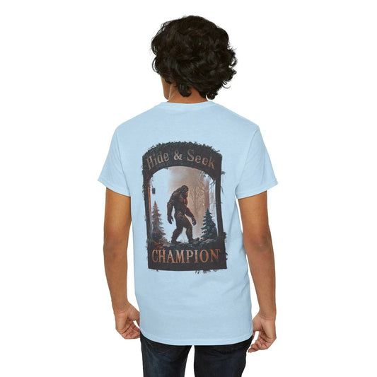 AnchorFinds.com T-Shirt Light Blue / S Bigfoot Hide and Seek Champion Unisex Heavy Cotton Tee