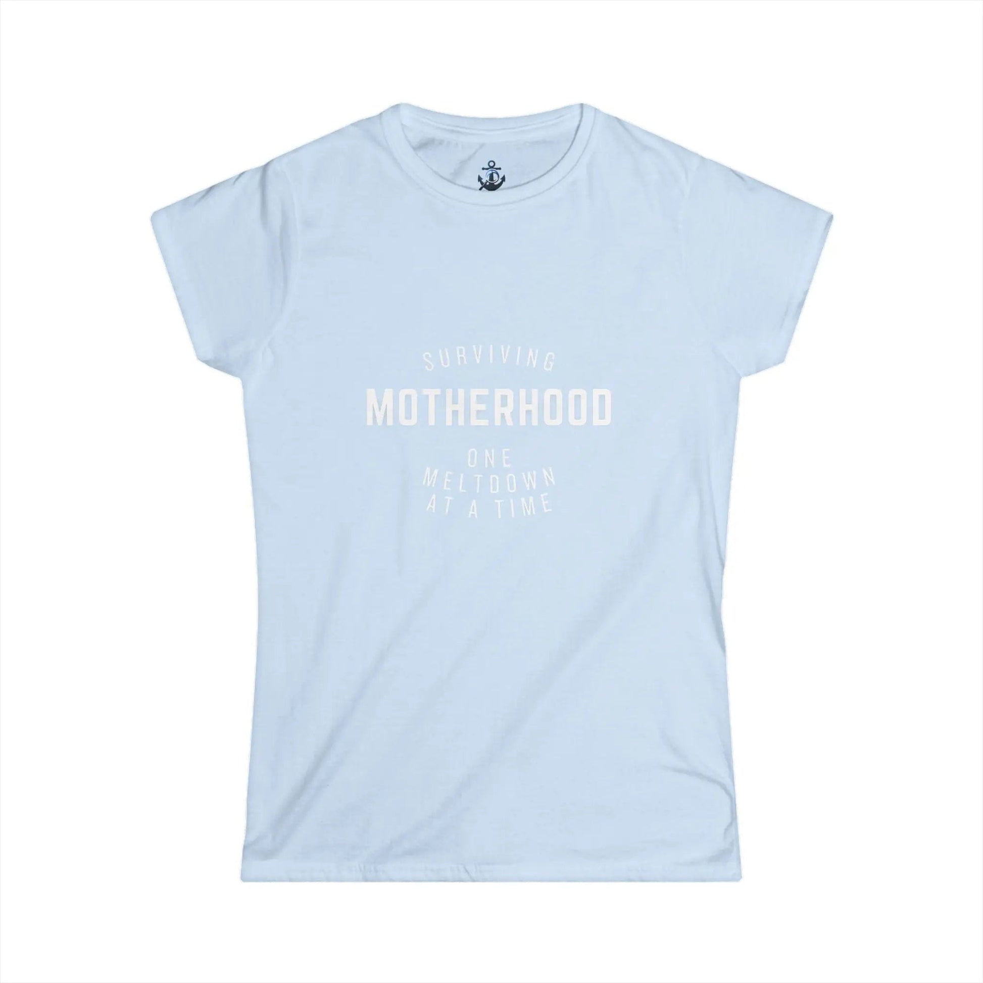 AnchorFinds.com T-Shirt Light Blue / S Surviving Motherhood Meltdown Women's Softstyle Tee