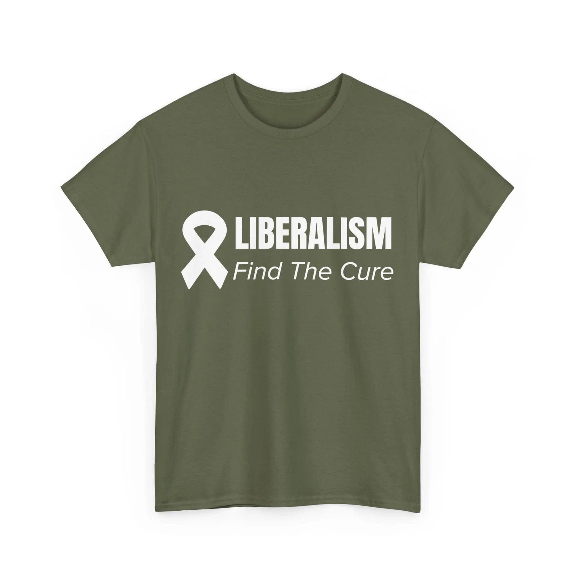 AnchorFinds.com T-Shirt Military Green / S Liberalism Find The Cure Unisex Heavy Cotton Tee: Comfort, Durability, and Style