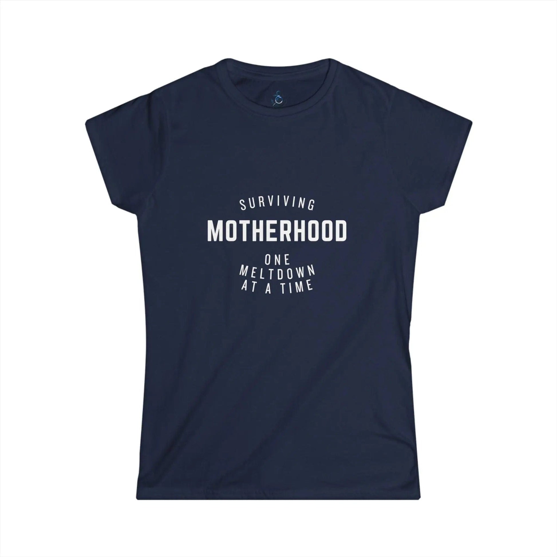 AnchorFinds.com T-Shirt Navy / S Surviving Motherhood Meltdown Women's Softstyle Tee
