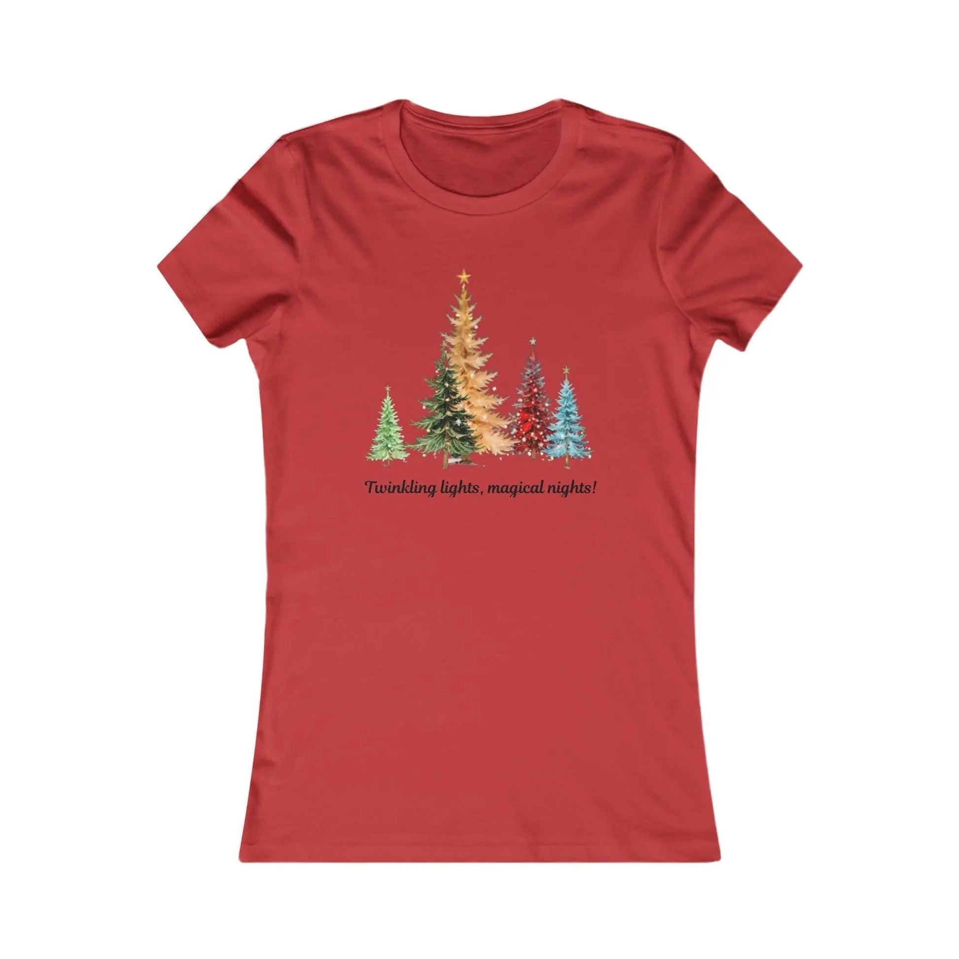 AnchorFinds.com T-Shirt Red / S Twinkling Lights, Magical Nights Women's Favorite Tee