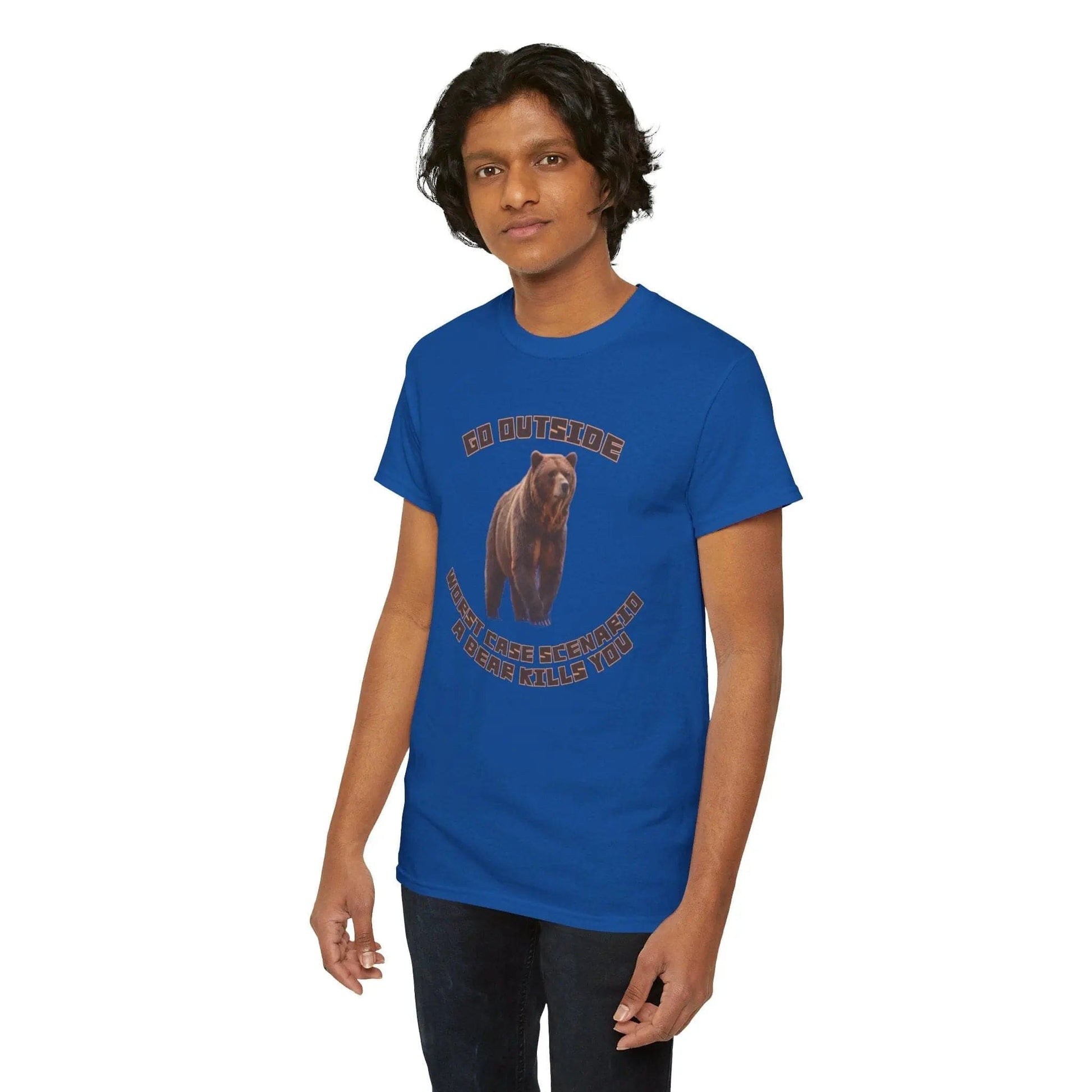 AnchorFinds.com T-Shirt Royal / S Go Outside Worst Case Scenario A Bear Kills You