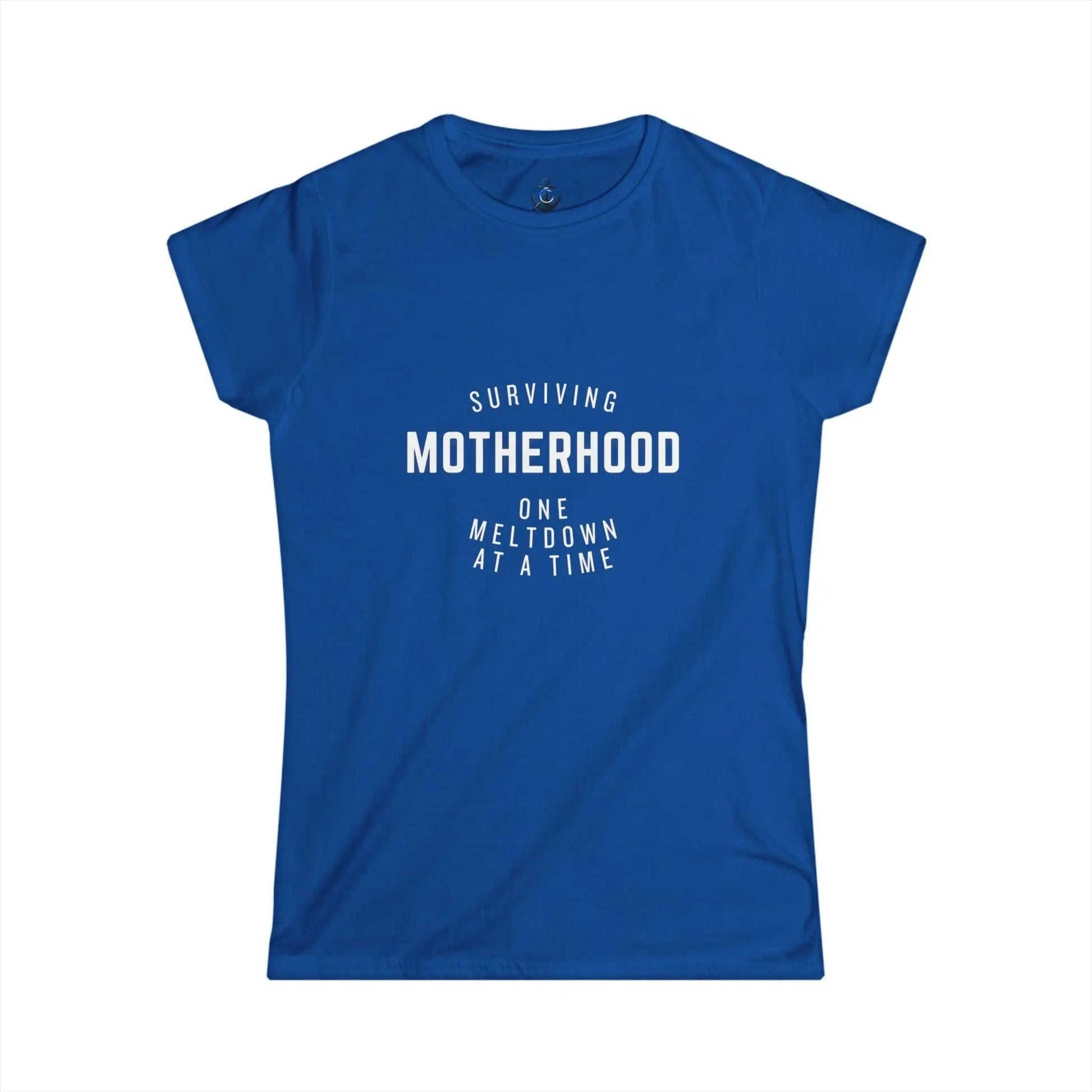 AnchorFinds.com T-Shirt Royal / S Surviving Motherhood Meltdown Women's Softstyle Tee