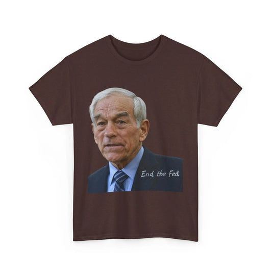 AnchorFinds.com T-Shirt Russet / S End the Fed Ron Paul Unisex Heavy Cotton Tee