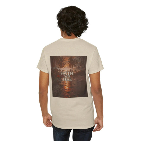 AnchorFinds.com T-Shirt Sand / S Faith Over Fear Unisex Heavy Cotton Tee: The Essential Wardrobe Staple