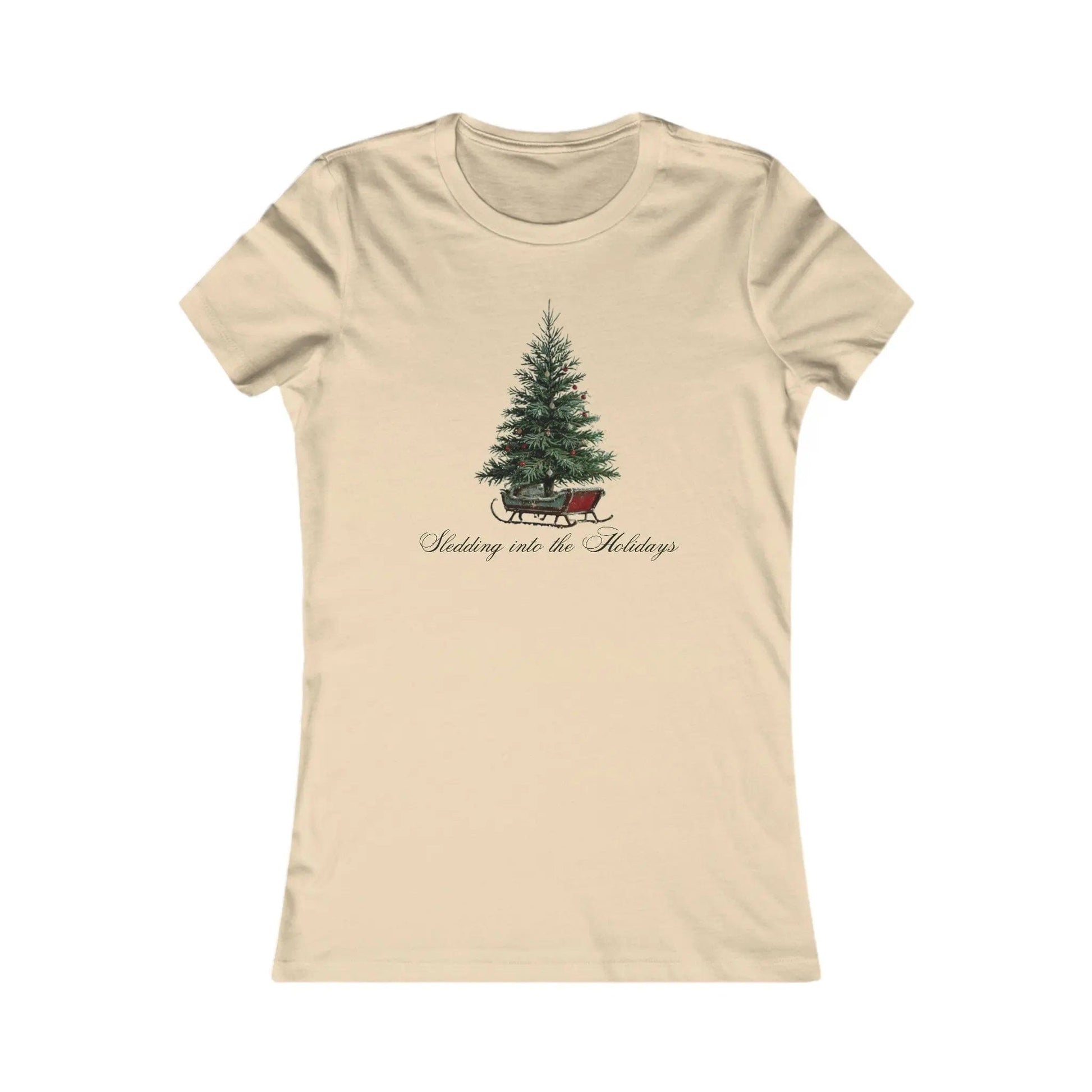 AnchorFinds.com T-Shirt Soft Cream / S Sledding into the Holidays Women's Favorite Tee