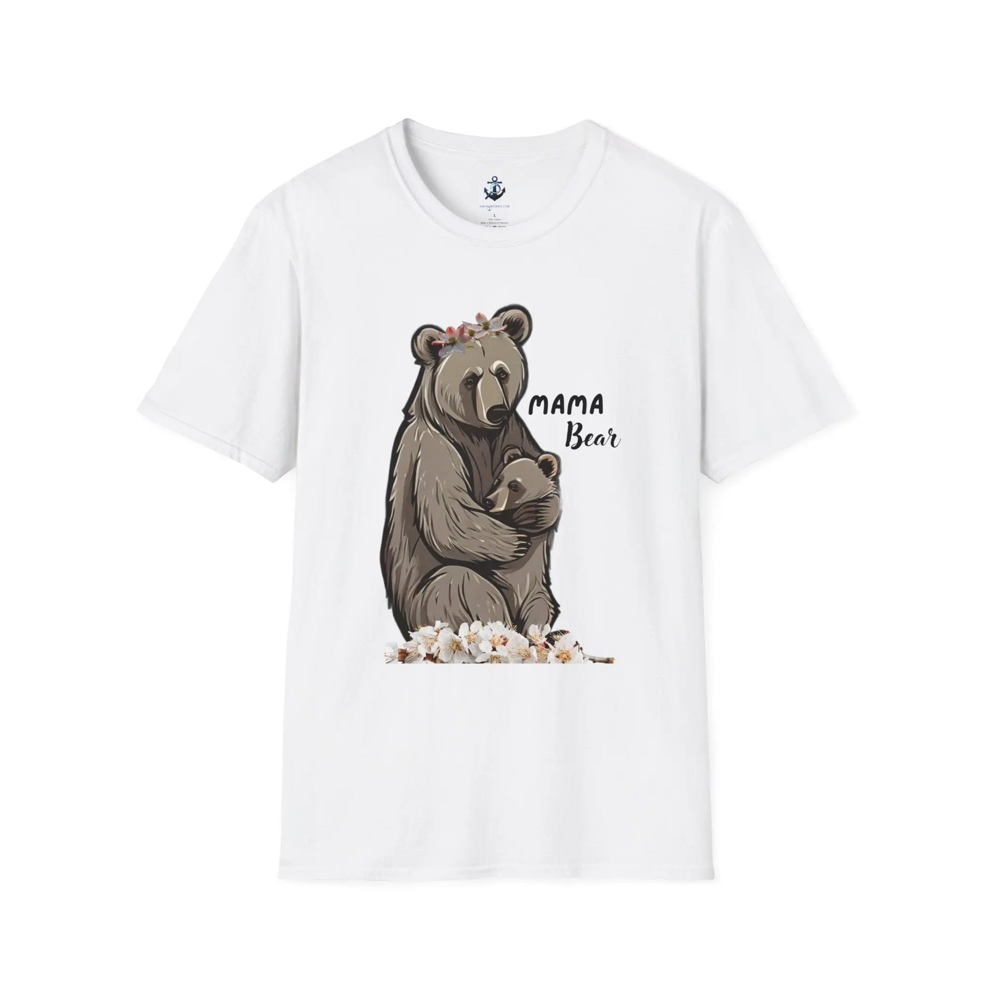 AnchorFinds.com T-Shirt White / S Mama Bear Unisex Softstyle T-Shirt: Comfort and Style for Every Occasion