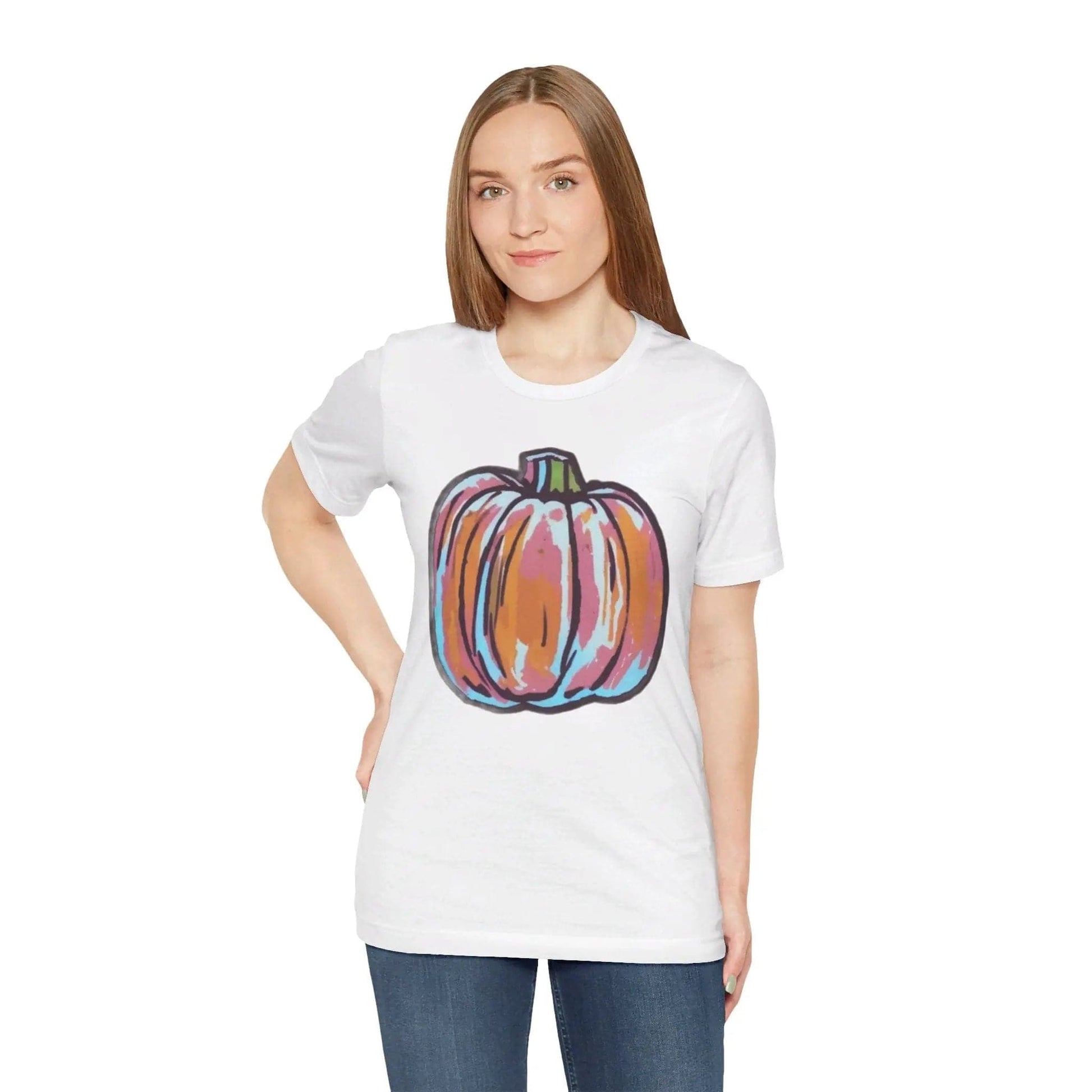 AnchorFinds.com T-Shirt White / S Pumpkin Unisex Jersey Short Sleeve Tee