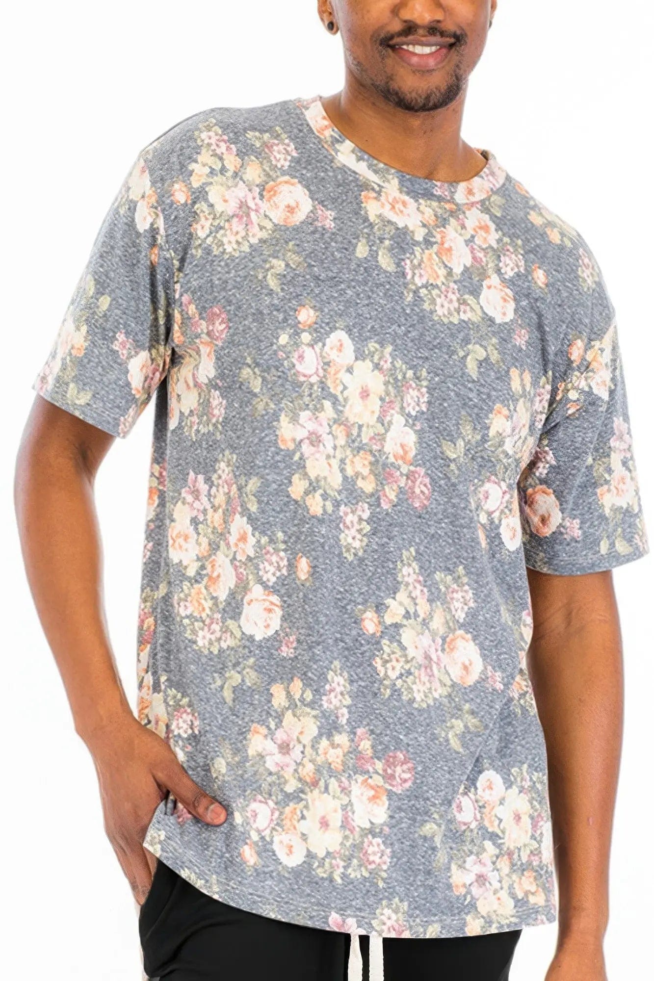 AnchorFinds.com T-Shirts Navy / S Heathered Floral T-shirt