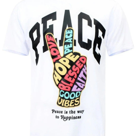 AnchorFinds.com T-Shirts Peace Hand Sign T-Shirt in White: Comfort Meets Unity