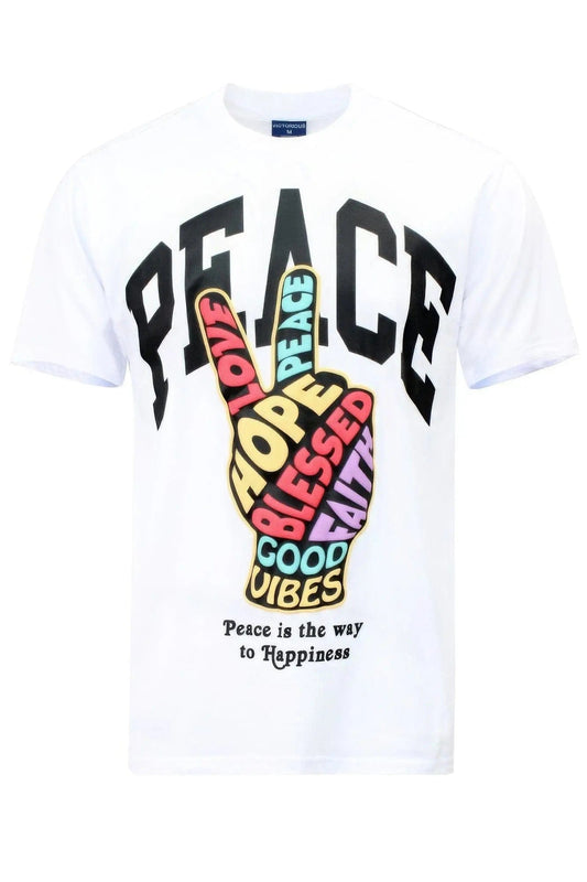 AnchorFinds.com T-Shirts Peace Hand Sign T-Shirt in White: Comfort Meets Unity