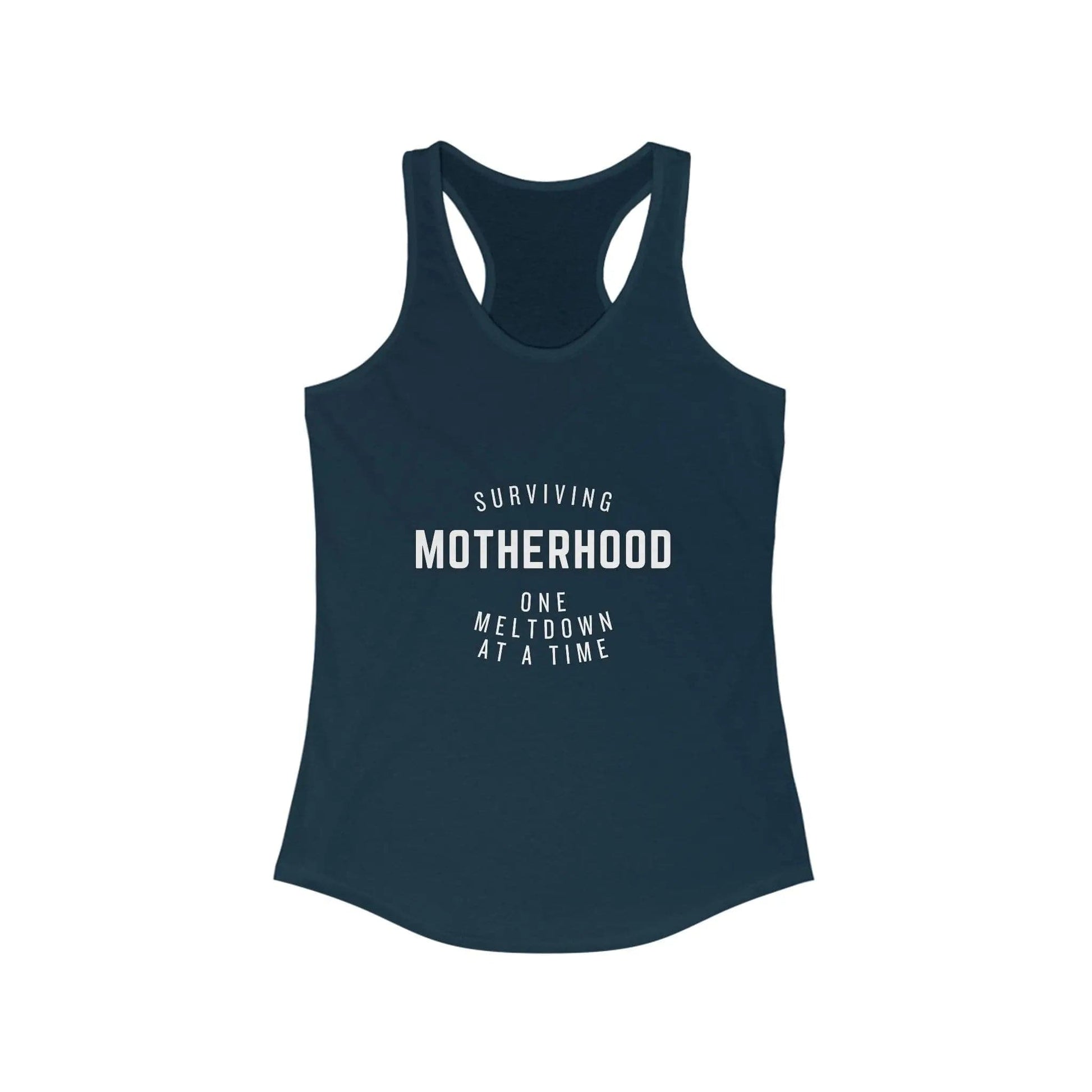 AnchorFinds.com Tank Top XS / Solid Midnight Navy Surviving Motherhood Meltdown Women's Ideal Racerback Tank