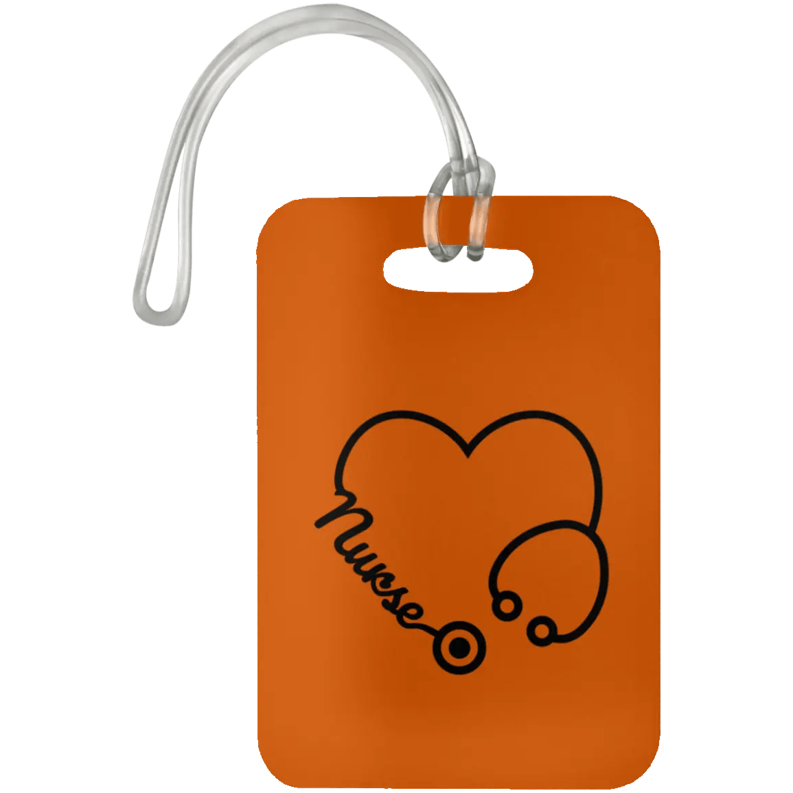 AnchorFinds.com Travel Burnt Orange Nurse Heart Luggage Bag Tag