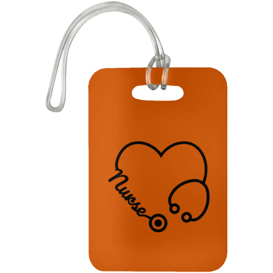 AnchorFinds.com Travel Burnt Orange Nurse Heart Luggage Bag Tag