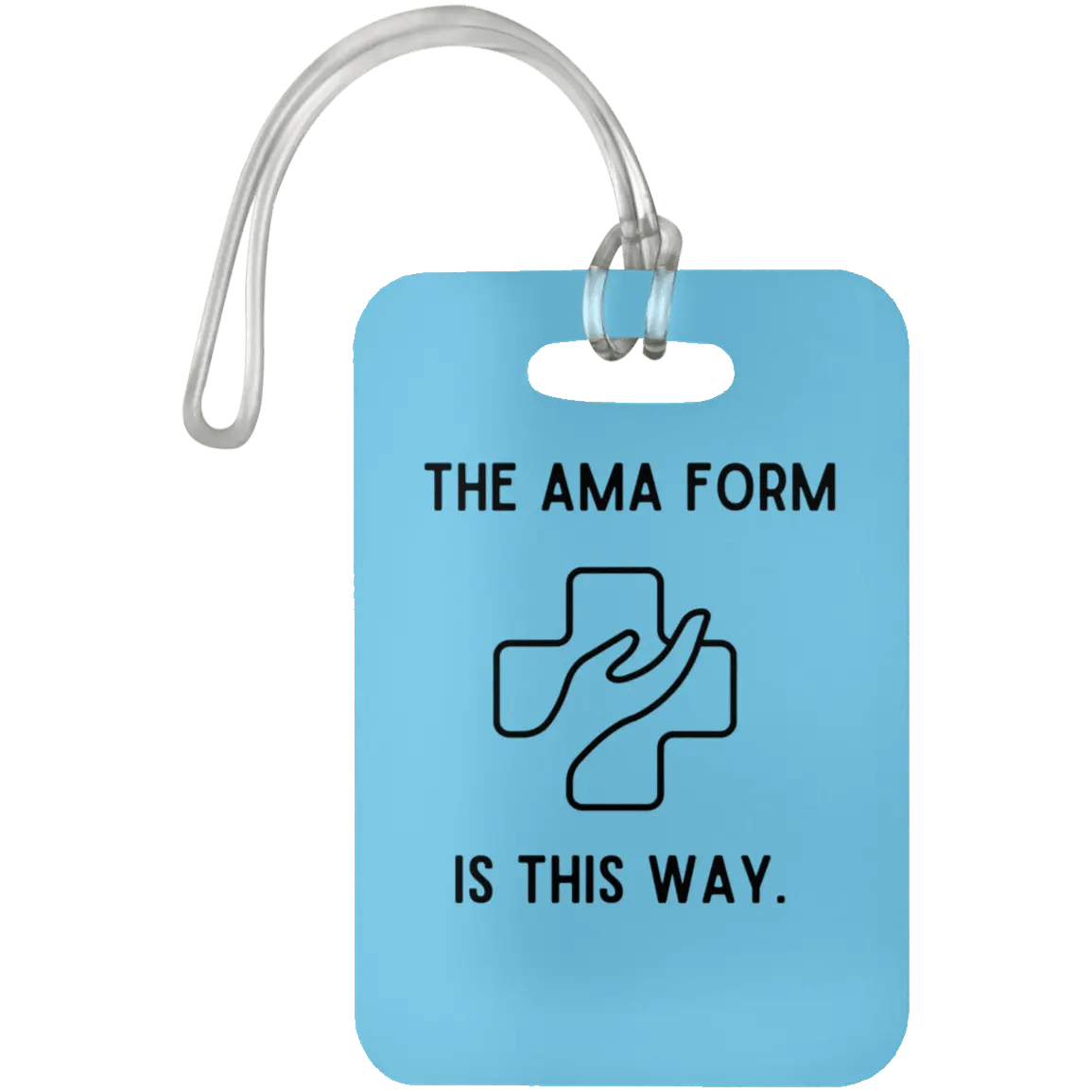 AnchorFinds.com Travel Columbia Blue AMA Form Is This Way Luggage Bag Tag